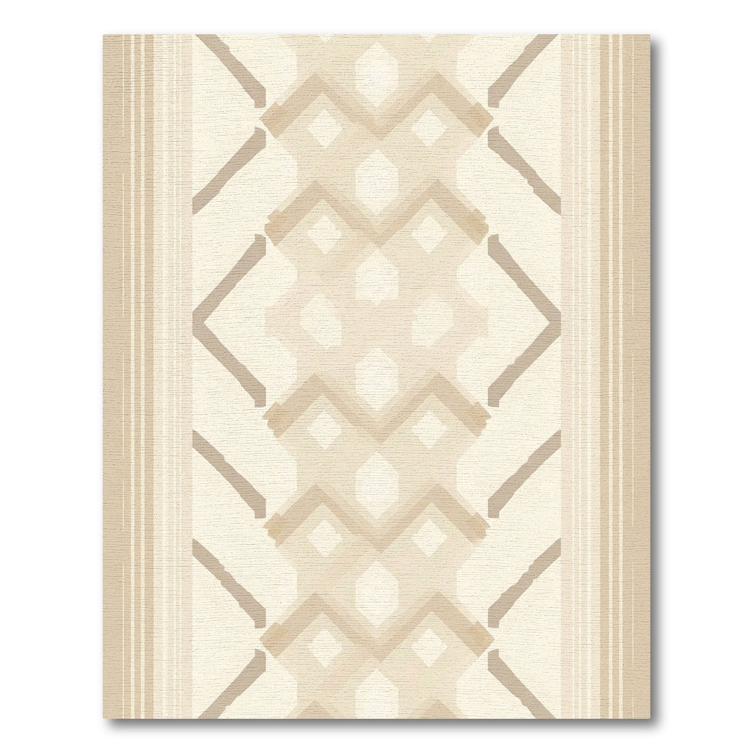 Neutral Geometric Chevron Diamond Rug