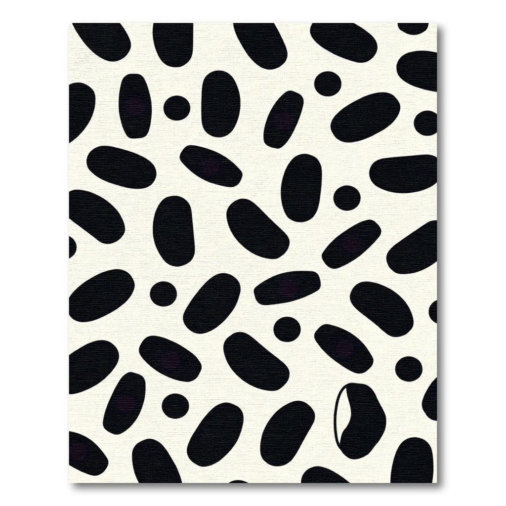 Abstract Black Speckled Cream Rug