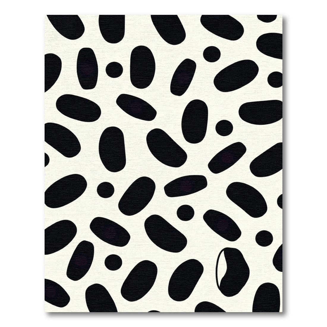 Abstract Black Speckled Cream Rug