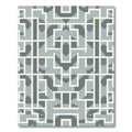 Geometric Maze Blue and Cream Rug