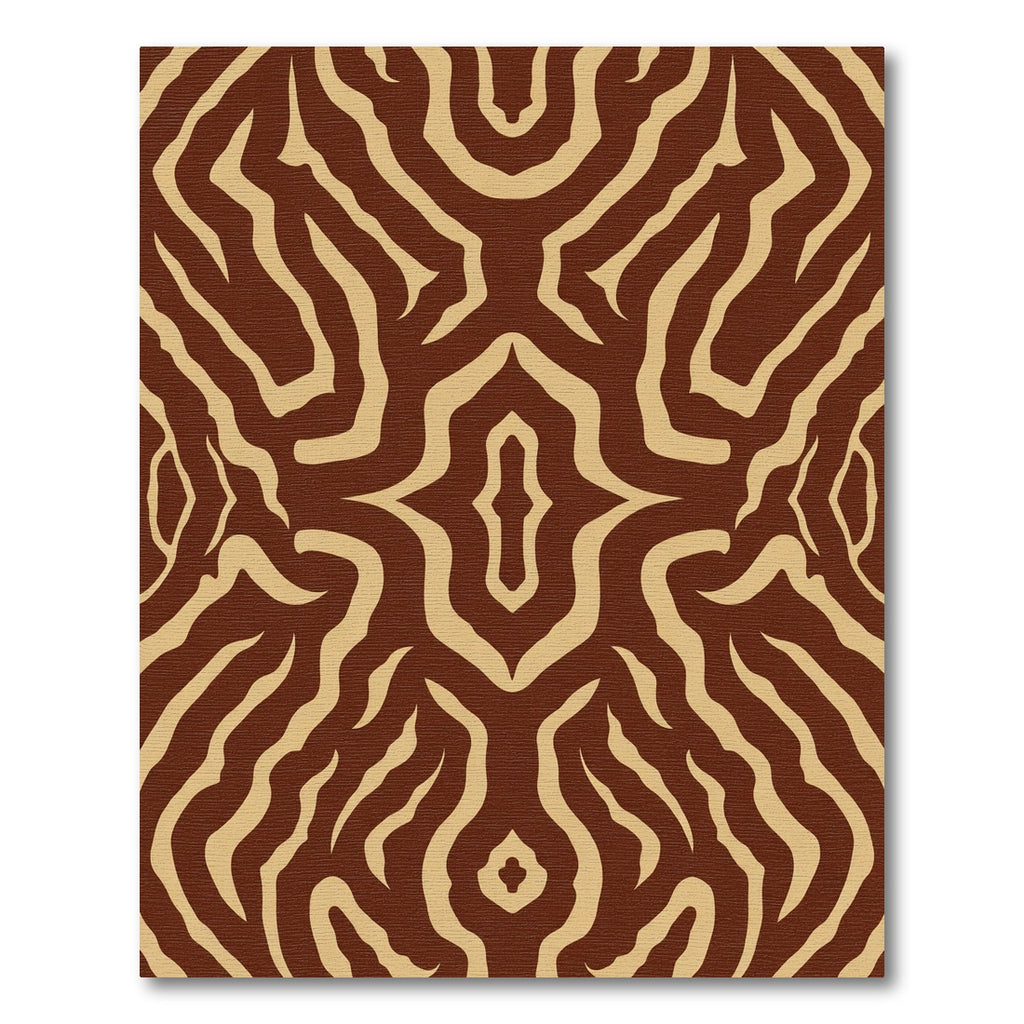 Brown Tan Zebra Stripe Symmetry Rug