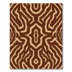 Brown Tan Zebra Stripe Symmetry Rug
