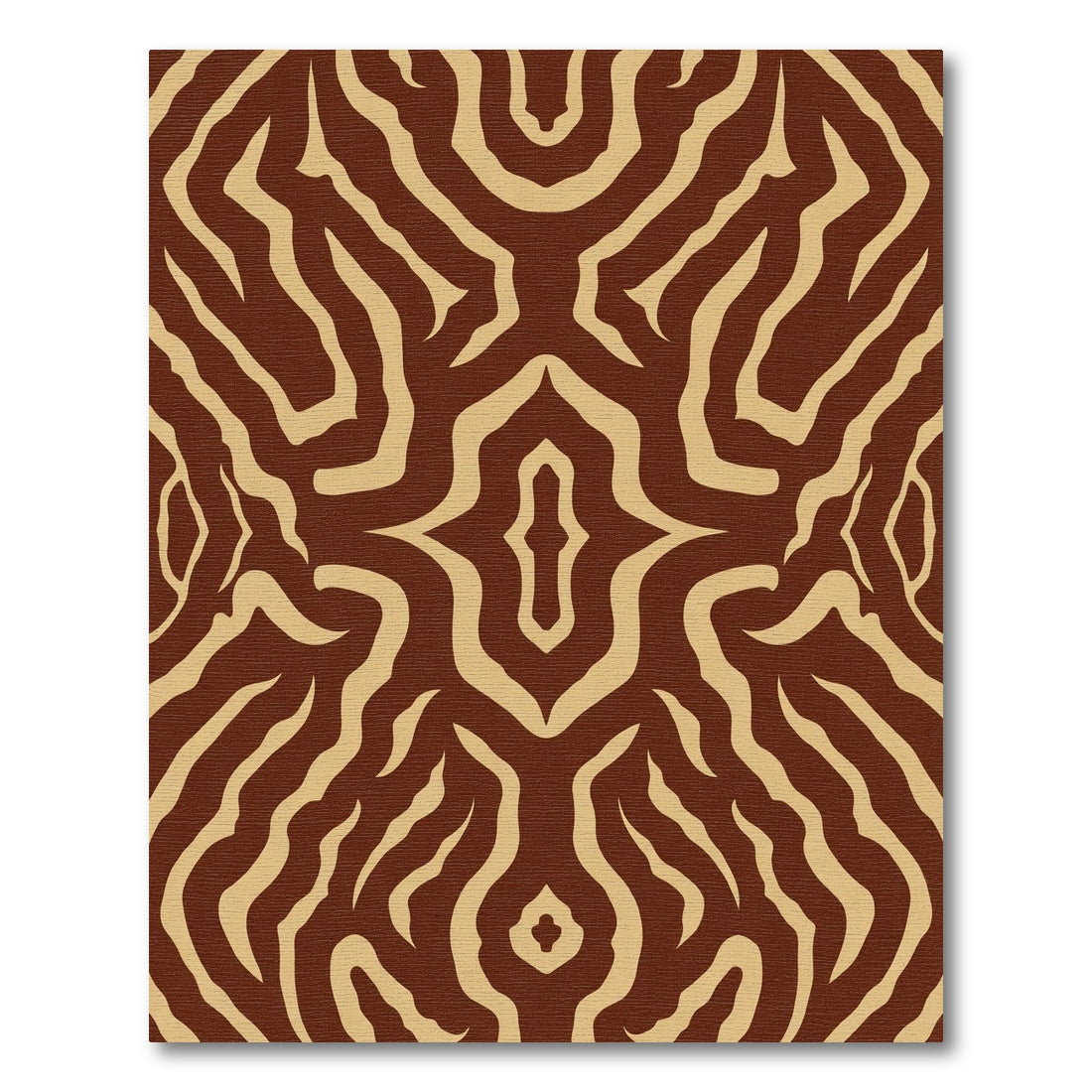 Brown Tan Zebra Stripe Symmetry Rug