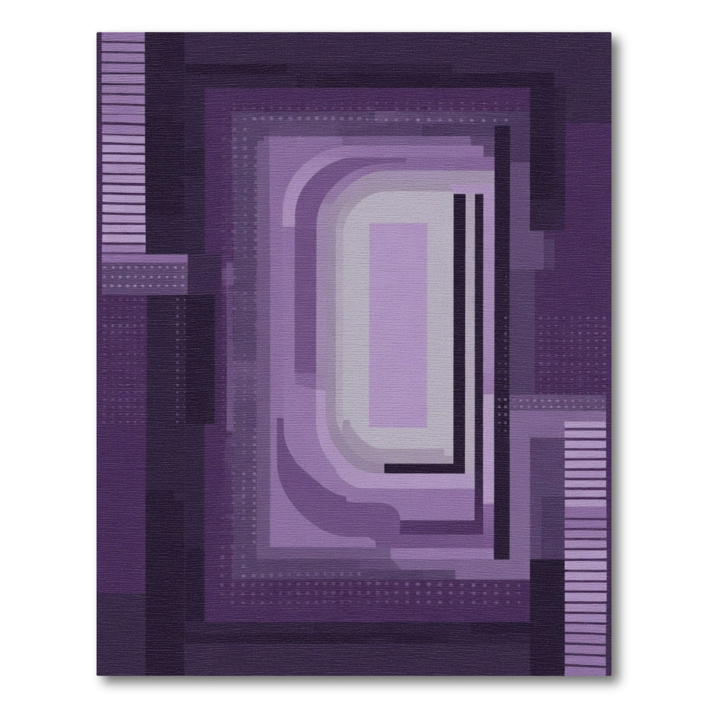 Deep Purple Abstract Layered Rectangles Rug