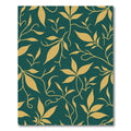 Golden Foliage On Teal Background Rug