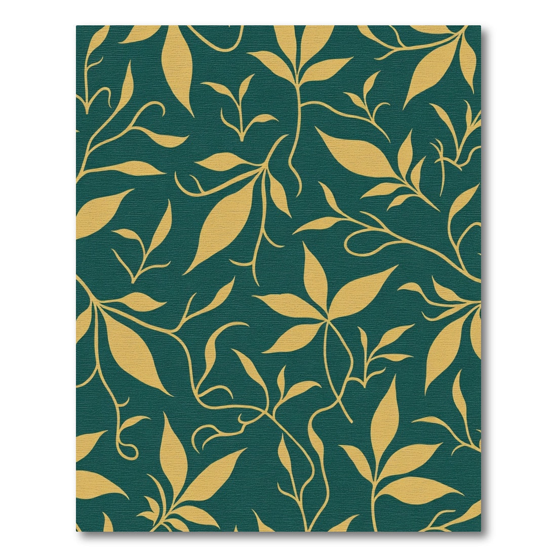 Golden Foliage On Teal Background Rug