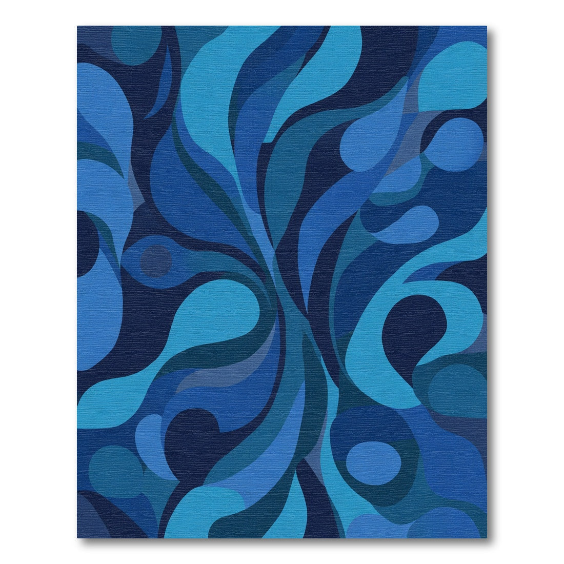 Deep Blue Swirling Fluid Abstract Rug