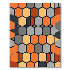 Geometric Honeycomb Orange Gray Rug