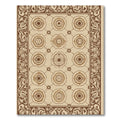 Ornate Beige Floral Medallion Rug