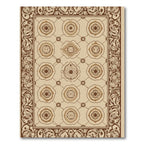 Ornate Beige Floral Medallion Rug