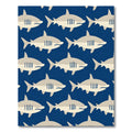 Whimsical Gray Shark School Ocean Rug