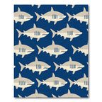 Whimsical Gray Shark School Ocean Rug