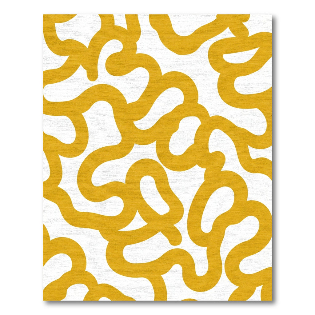 Golden Yellow Organic Swirl Rug