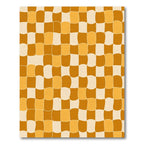 Warped Checkerboard Orange CreamSquares Rug