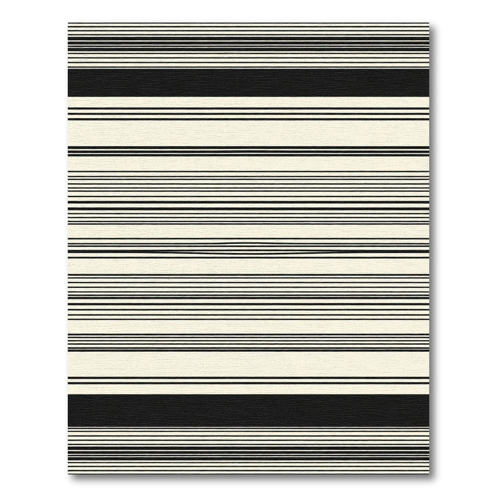Modern Black Cream Stripe Rug