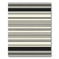 Modern Black Cream Stripe Rug