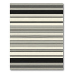 Modern Black Cream Stripe Rug