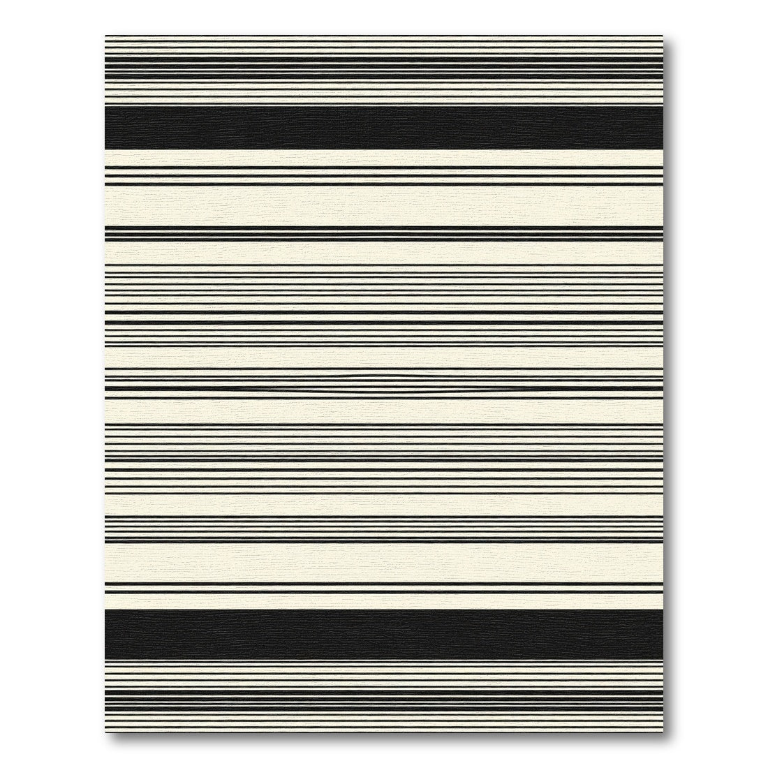 Modern Black Cream Stripe Rug
