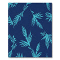 Teal Leafy Branches Navy Background Rug