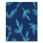 Teal Leafy Branches Navy Background Rug