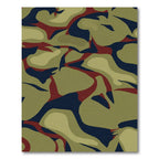 Olive Green Red Blue Camouflage Rug