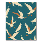 Teal Cream Seagull Flock Flying Rug