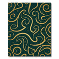 Deep Emerald Gold Swirl Accents Rug