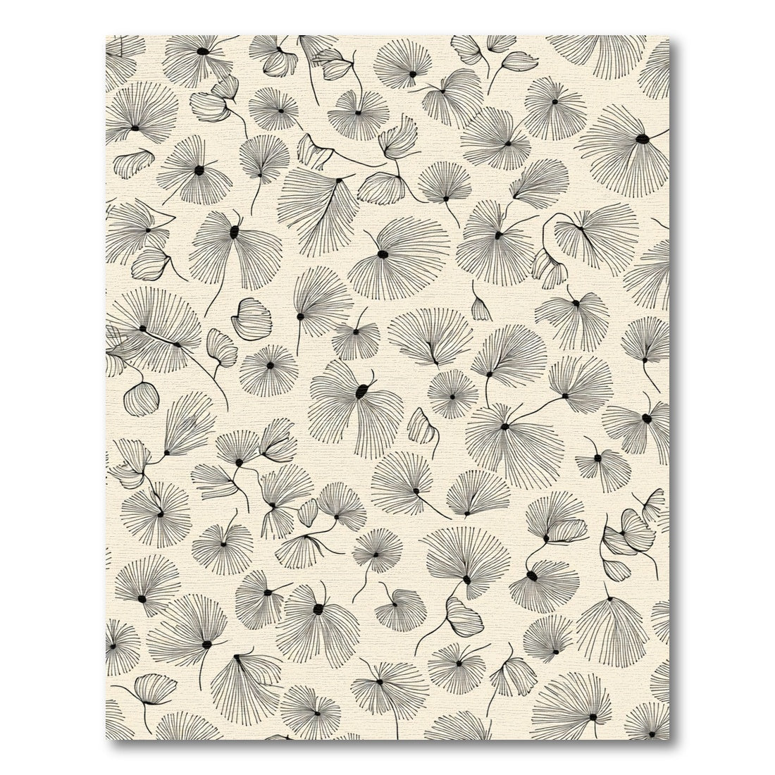 Line Art Botanical Bloom Cream Rug