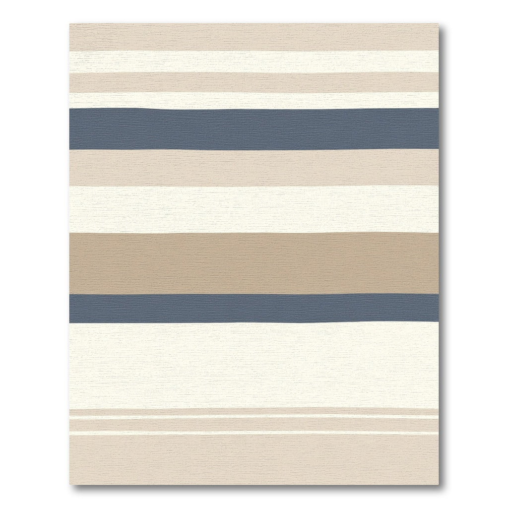 Earthy Blue Tan Striped Abstraction Rug