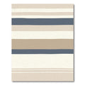 Earthy Blue Tan Striped Abstraction Rug
