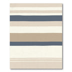 Earthy Blue Tan Striped Abstraction Rug