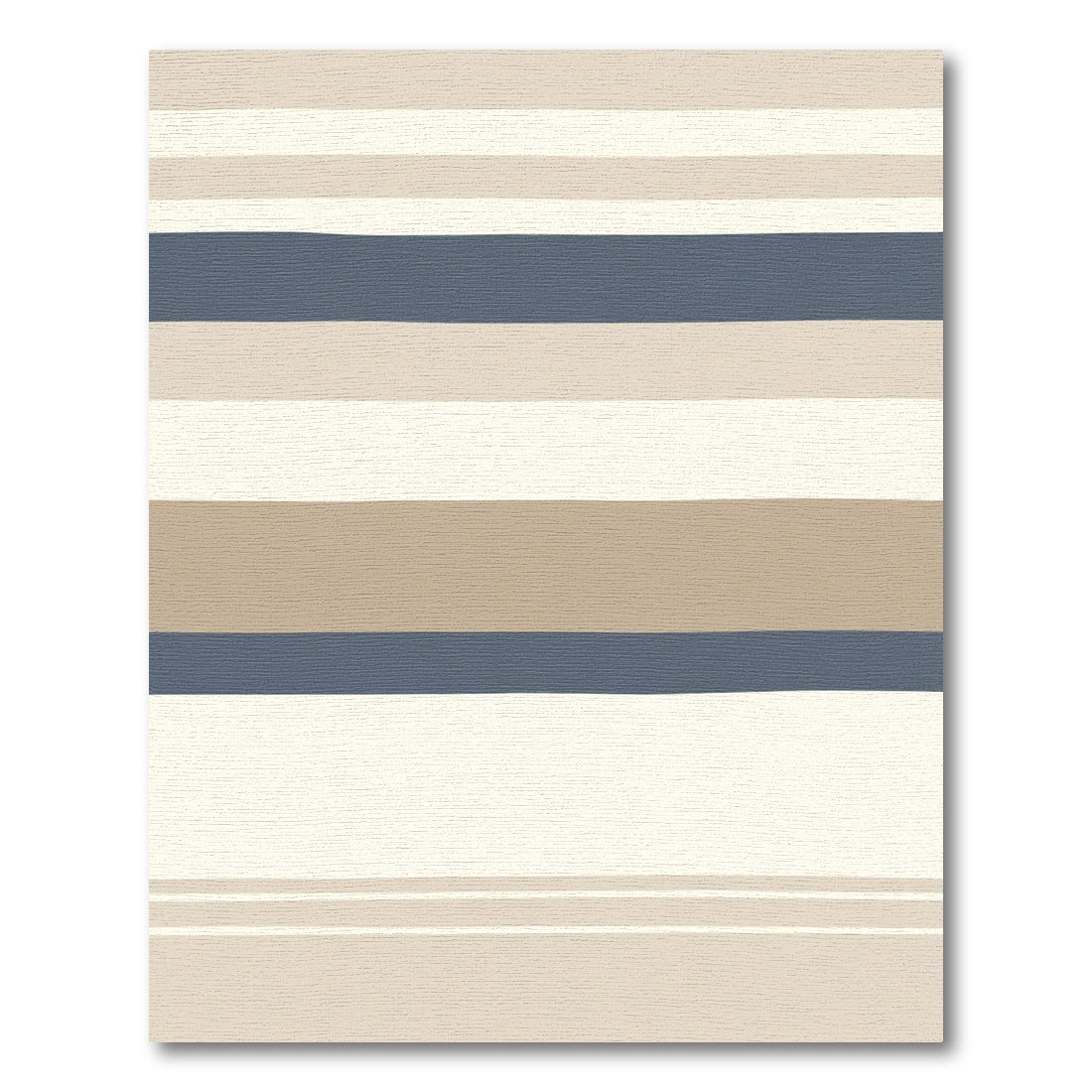 Earthy Blue Tan Striped Abstraction Rug