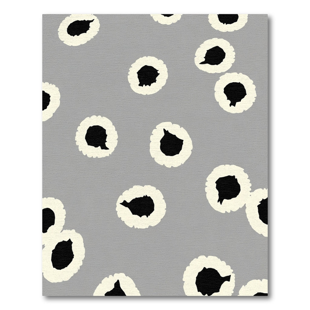 Gray White Black Scattered Circles Rug