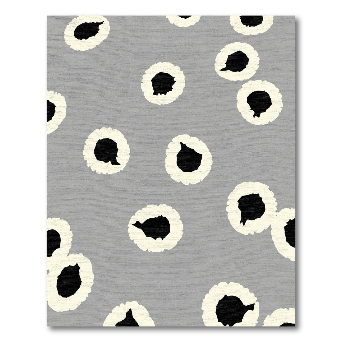 Gray White Black Scattered Circles Rug