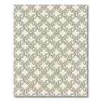Soft Gray Floral Lattice Rug