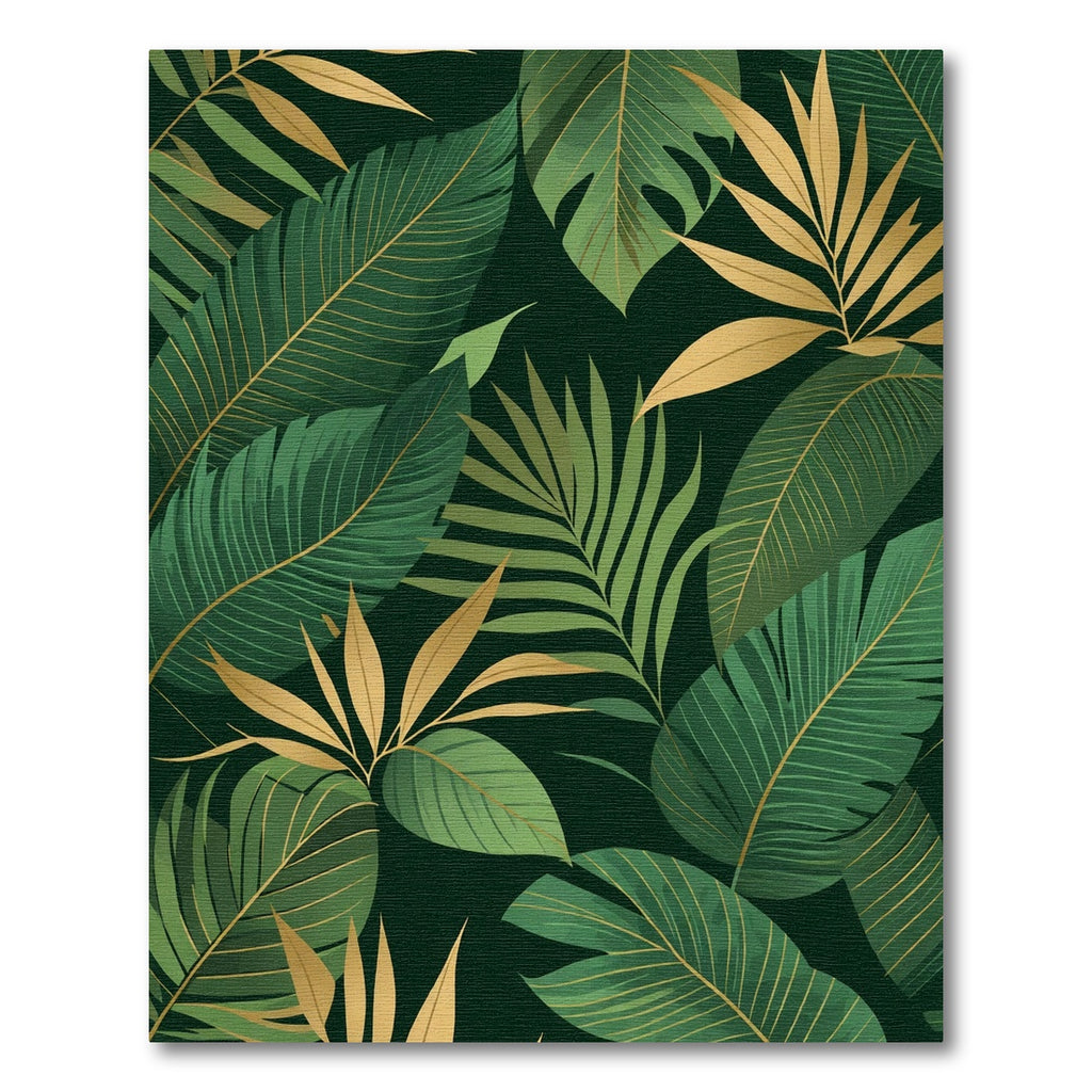 Emerald Golden Botanical Jungle Vines Rug