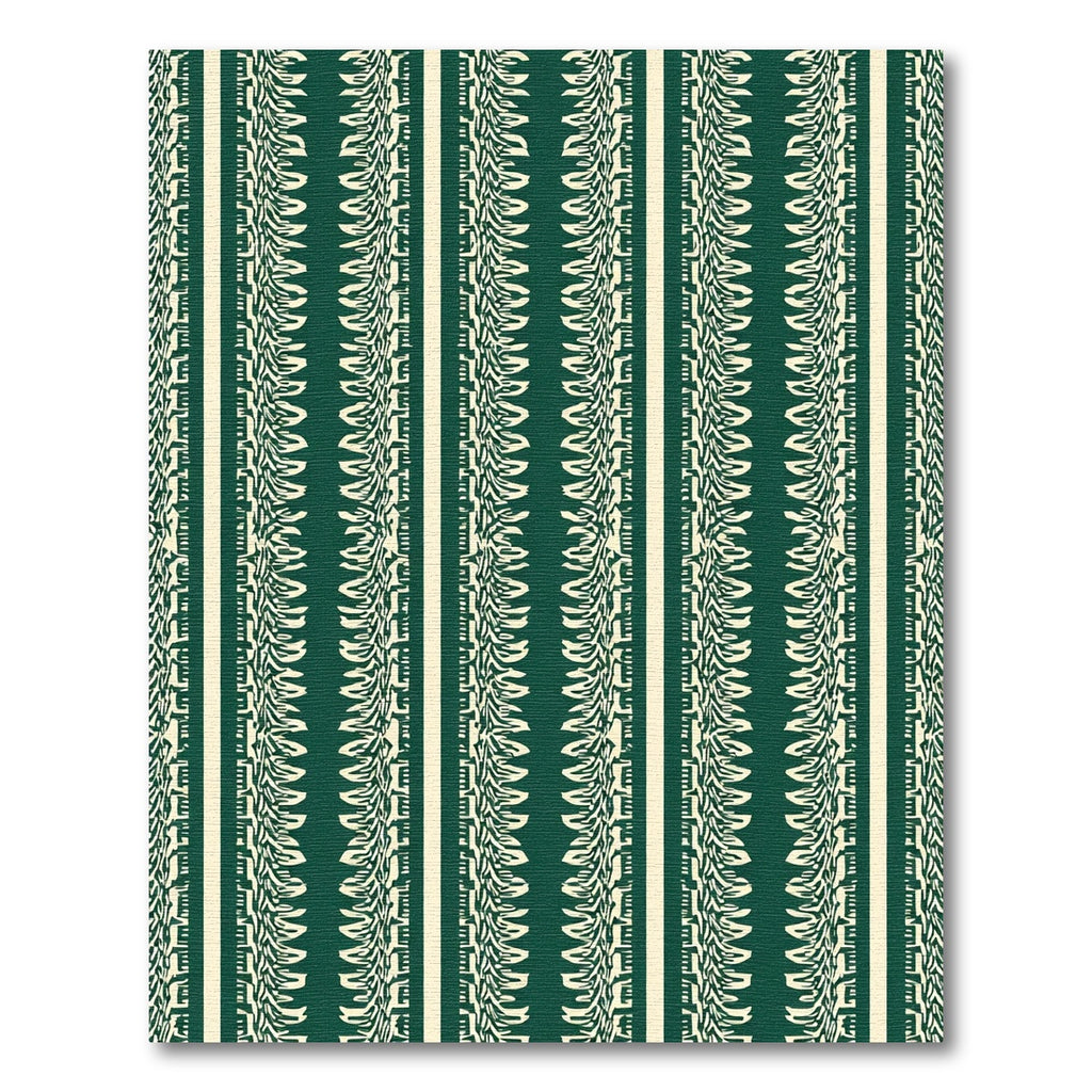 Emerald White Vertical Stripe Ribbon Rug