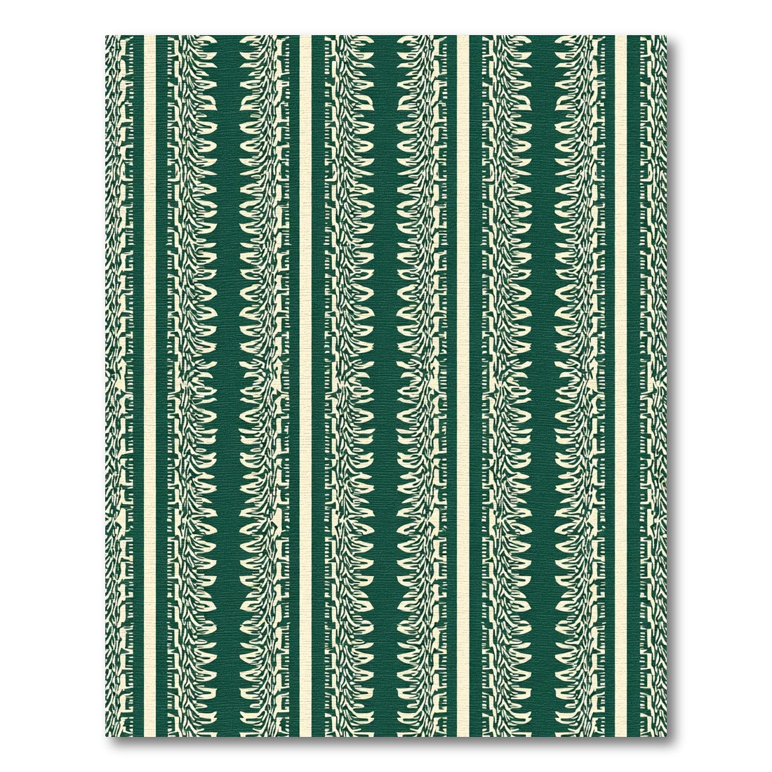 Emerald White Vertical Stripe Ribbon Rug