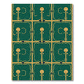 Emerald Gold Art Deco Abstract Rug