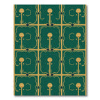 Emerald Gold Art Deco Abstract Rug