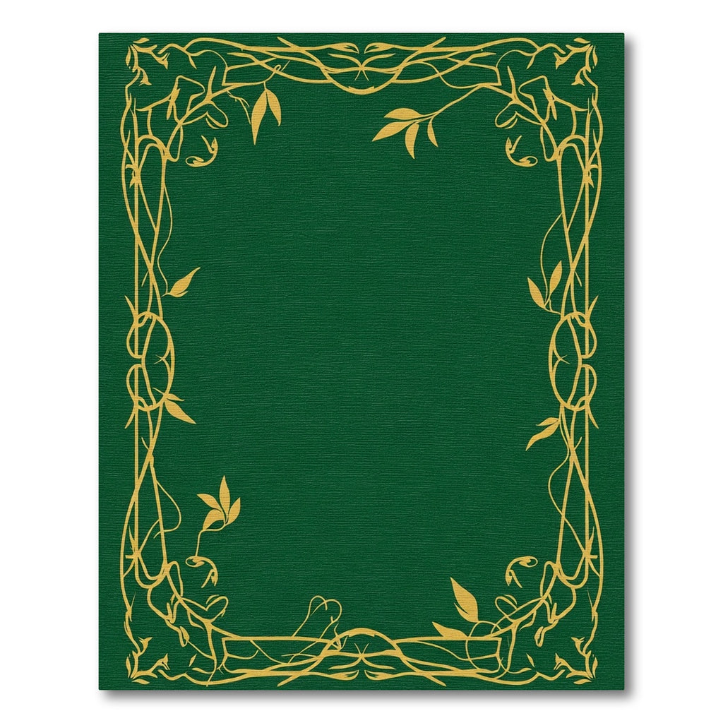Golden Vine Border Emerald Green Rug