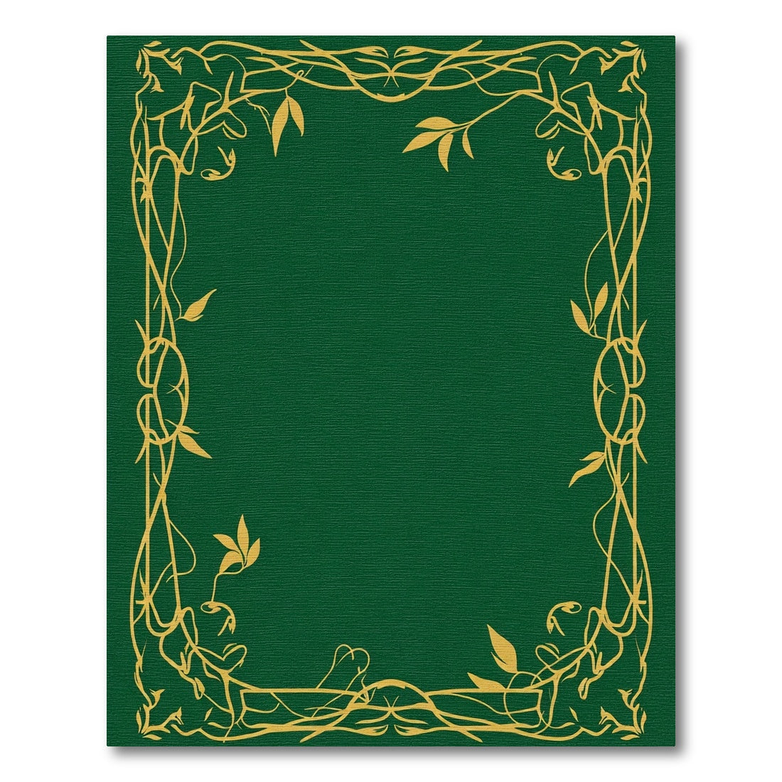 Golden Vine Border Emerald Green Rug