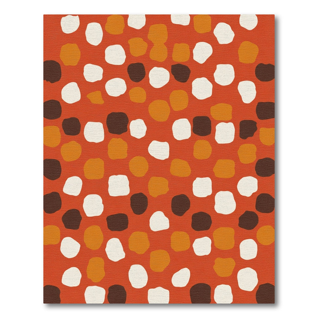 Terracotta Abstract Organic Shape Collage Rug