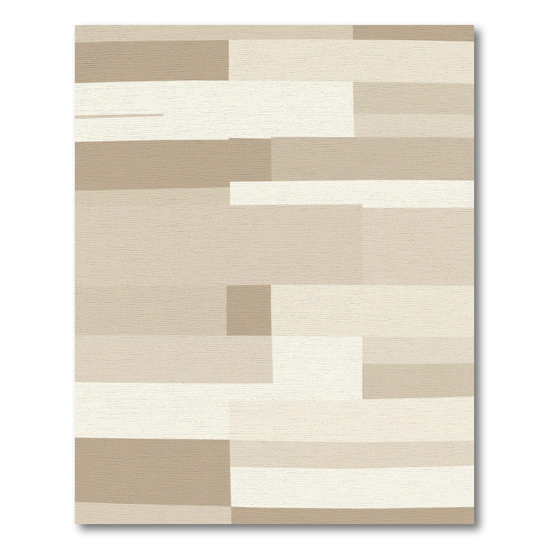 Neutral Tones Geometric Blocks Rug