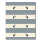 Gray Cream Stripe Deer Silhouettes Rug