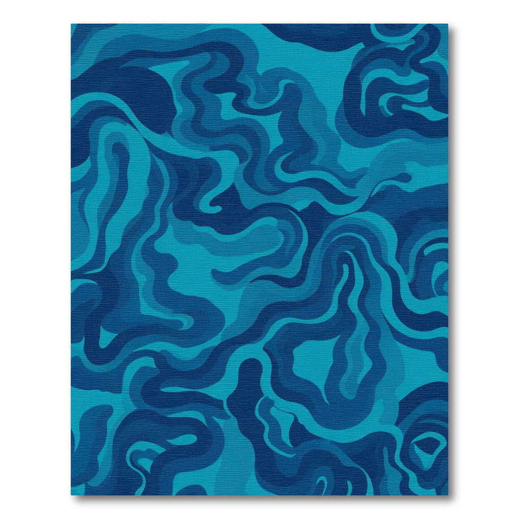 Oceanic Azure Wavy Flow Rug