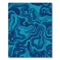 Oceanic Azure Wavy Flow Rug