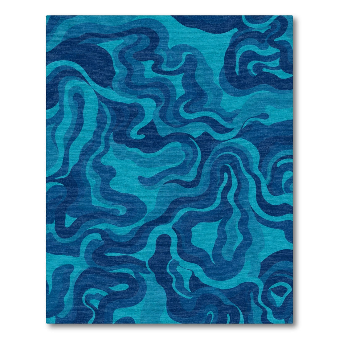 Oceanic Azure Wavy Flow Rug
