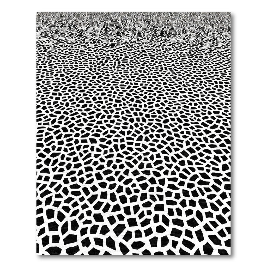 Monochrome Jagged Organic Mosaic Rug