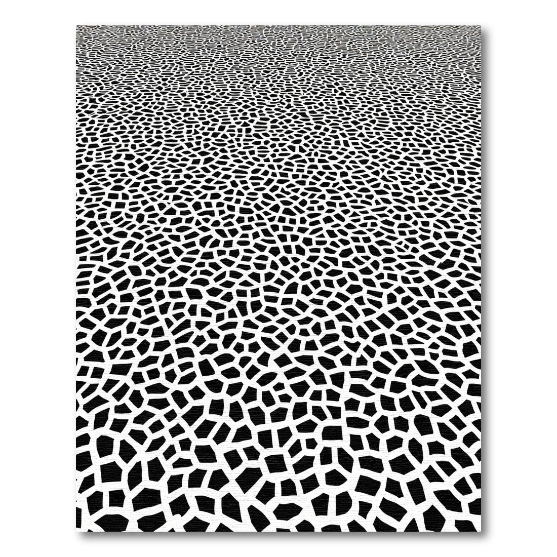 Monochrome Jagged Organic Mosaic Rug